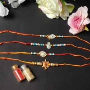 Jewelled/Resin Rakhi Combo Set