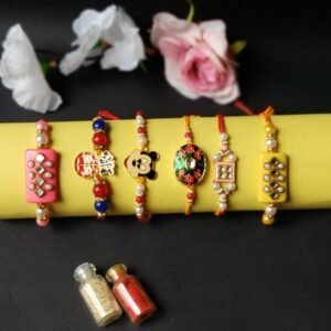 Resin Children Rakhi Combo Set