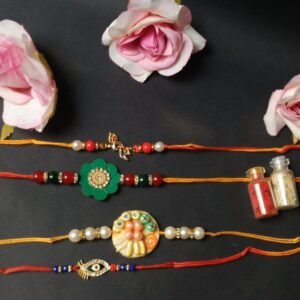Beaded Rakhi Combo Set