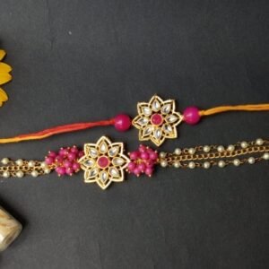 Lotus Male female Rakhi Set