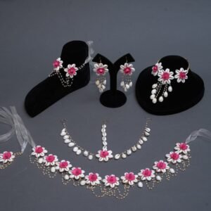 White/Pink Shell Jewellery Set with Tie-ups