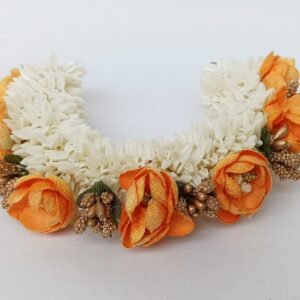 Orange Floral Bun Gajra