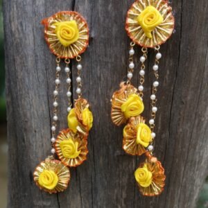 Yellow Gota Earrings