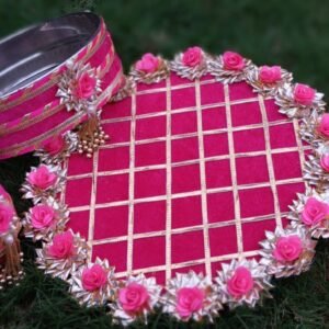 Rose Pink Karwa Chauth Thali Set