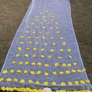 White/Yellow Umbrella with Veil
