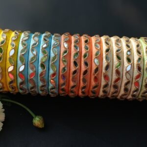 Silk Thread Mirror Work Bangle