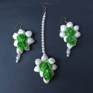 Floral Green Grace Earrings Tika Set