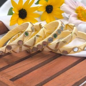 Gaurika Silk Thread Mirror & Gotta Bangle Set (5 Pieces)